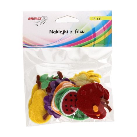 Naklejki z filcu Brewis Owoce, 14szt